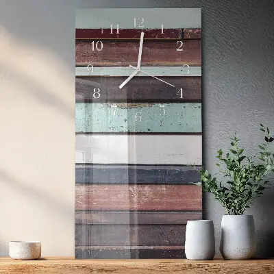 Horloge murale en verre rectangulaire Patrouille en bois