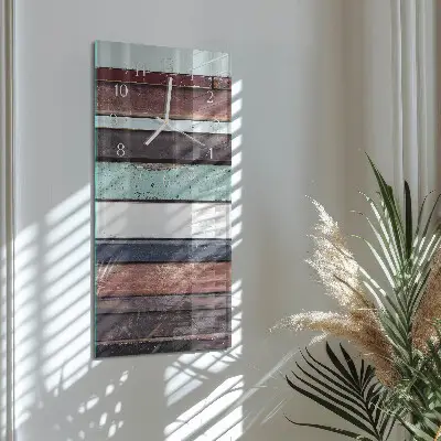 Horloge murale en verre rectangulaire Patrouille en bois
