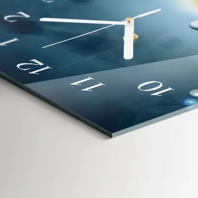 Horloge murale en verre rectangulaire La main de la planète