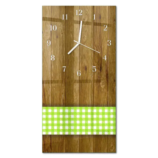 Horloge murale en verre rectangulaire Table en bois