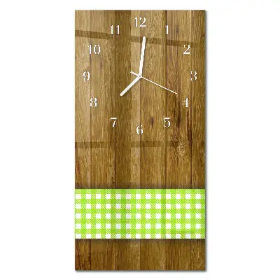 Horloge murale en verre rectangulaire Table en bois