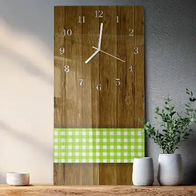 Horloge murale en verre rectangulaire Table en bois