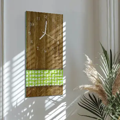 Horloge murale en verre rectangulaire Table en bois