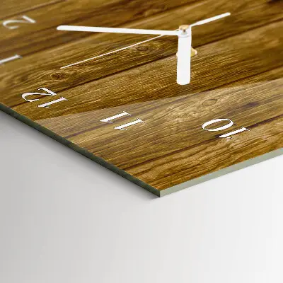 Horloge murale en verre rectangulaire Table en bois