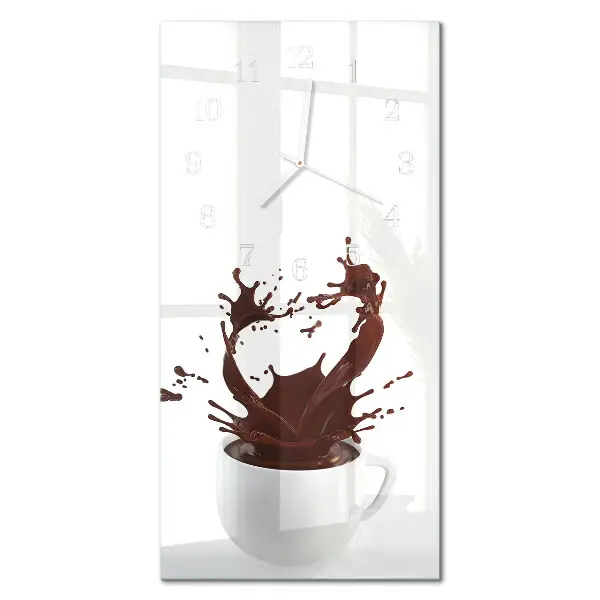 Horloge murale en verre rectangulaire Café