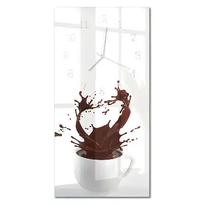 Horloge murale en verre rectangulaire Café