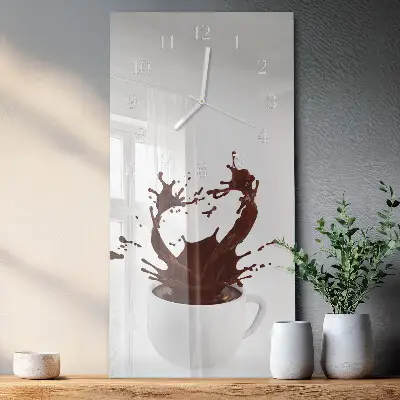 Horloge murale en verre rectangulaire Café