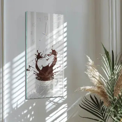 Horloge murale en verre rectangulaire Café