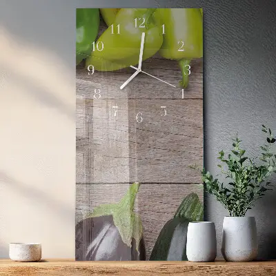 Horloge murale en verre rectangulaire Table de légumes