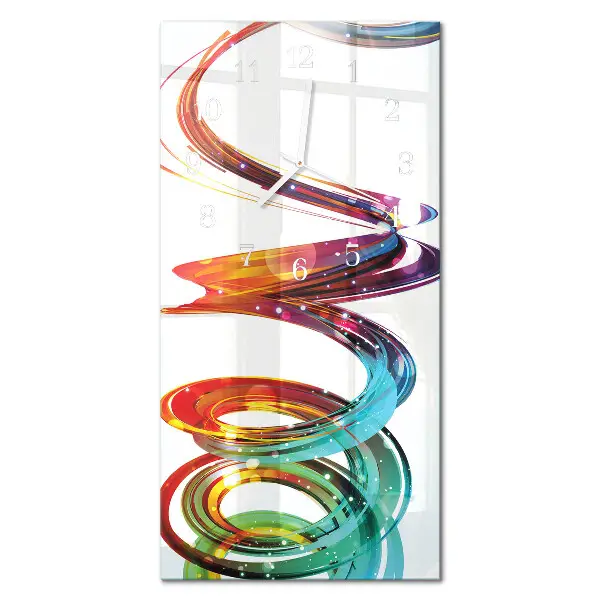 Horloge murale en verre rectangulaire Spirale
