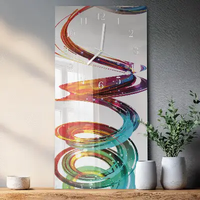 Horloge murale en verre rectangulaire Spirale