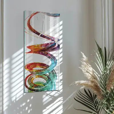 Horloge murale en verre rectangulaire Spirale