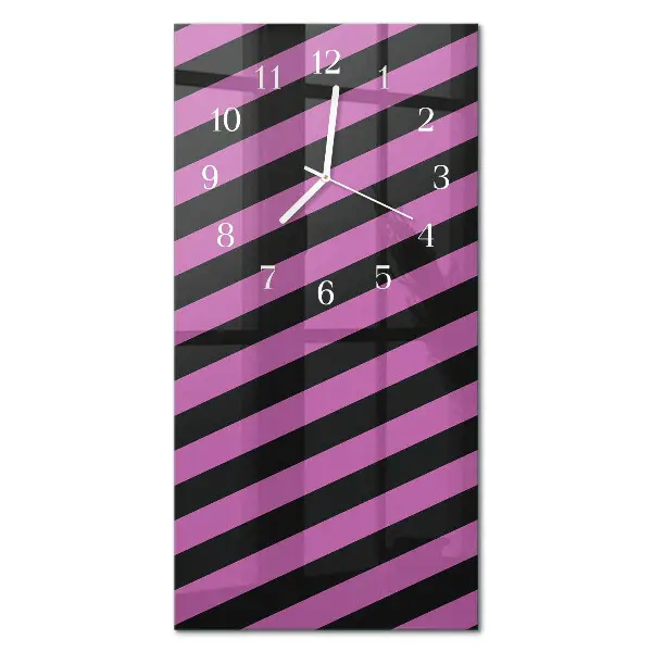 Horloge murale en verre rectangulaire Rayures