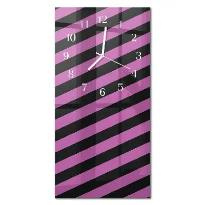 Horloge murale en verre rectangulaire Rayures