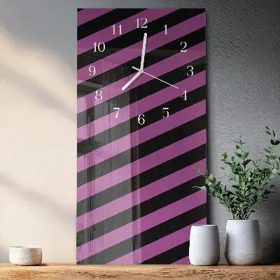 Horloge murale en verre rectangulaire Rayures
