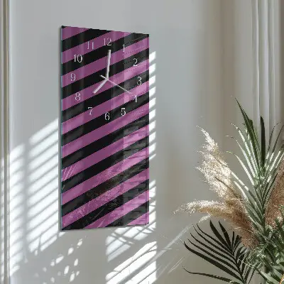 Horloge murale en verre rectangulaire Rayures