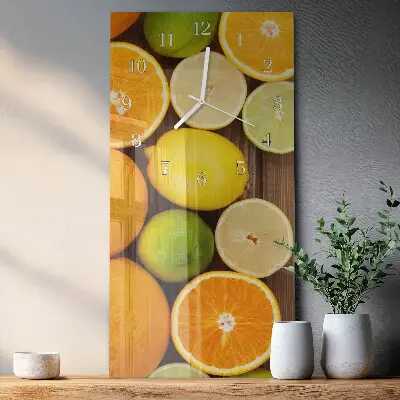 Horloge murale en verre rectangulaire Fruit