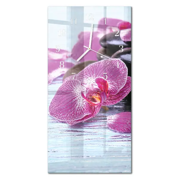 Horloge murale en verre rectangulaire Une idée pour les orchidées
