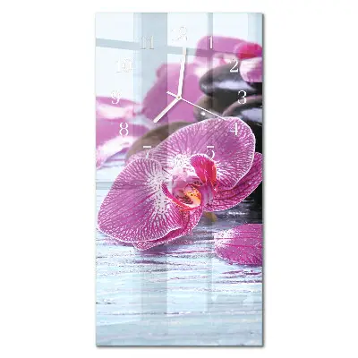Horloge murale en verre rectangulaire Une idée pour les orchidées