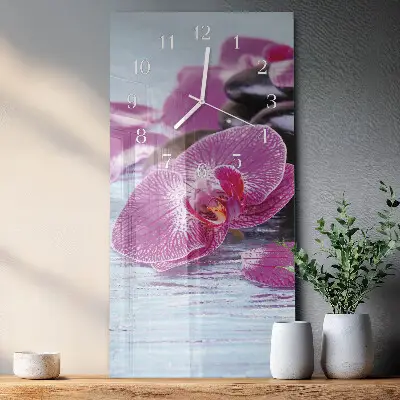 Horloge murale en verre rectangulaire Une idée pour les orchidées