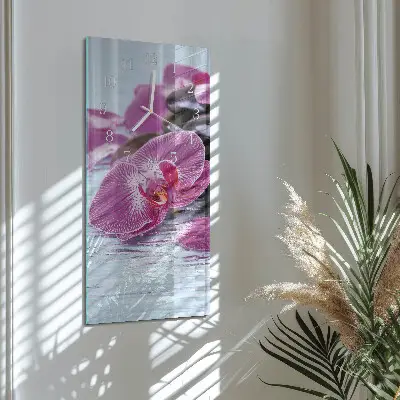 Horloge murale en verre rectangulaire Une idée pour les orchidées