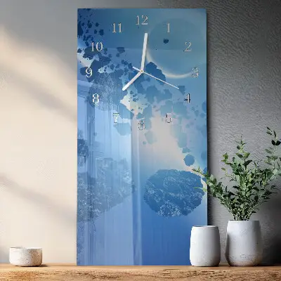 Horloge murale en verre rectangulaire Pierres célestes