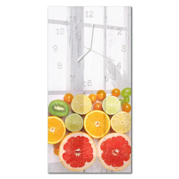 Horloge murale en verre rectangulaire Fruit