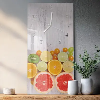 Horloge murale en verre rectangulaire Fruit