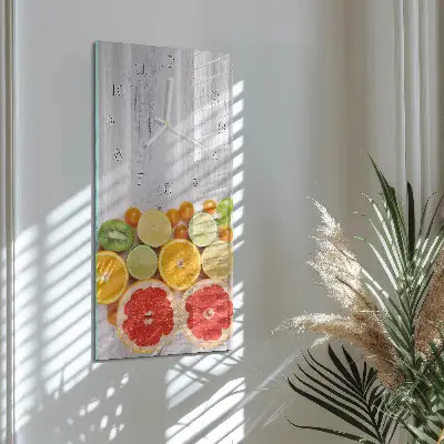 Horloge murale en verre rectangulaire Fruit