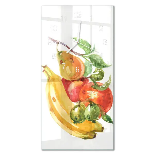 Horloge murale en verre rectangulaire Fruit