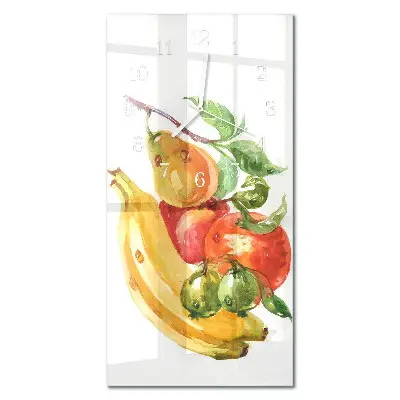 Horloge murale en verre rectangulaire Fruit