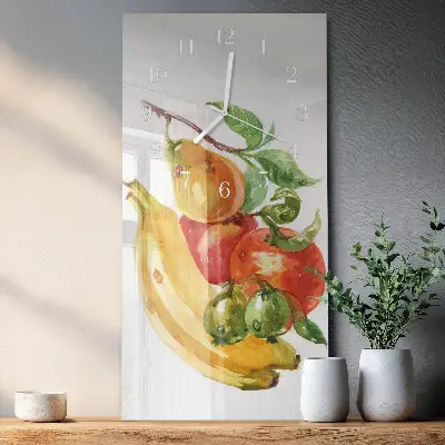 Horloge murale en verre rectangulaire Fruit