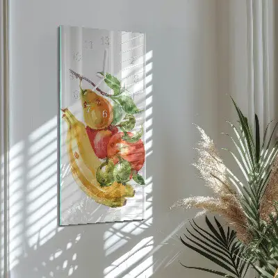 Horloge murale en verre rectangulaire Fruit