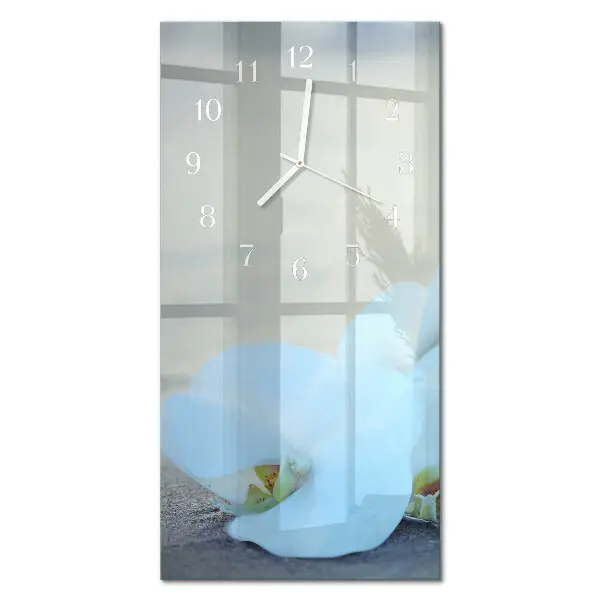 Horloge murale en verre rectangulaire Orchidée