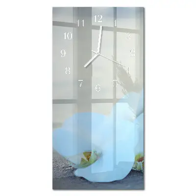 Horloge murale en verre rectangulaire Orchidée