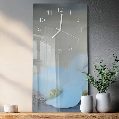 Horloge murale en verre rectangulaire Orchidée