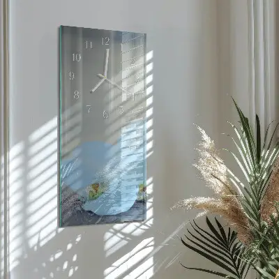 Horloge murale en verre rectangulaire Orchidée