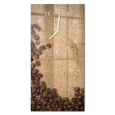 Horloge murale en verre rectangulaire Café en grains