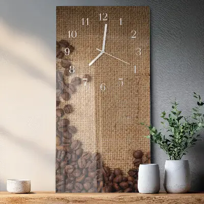 Horloge murale en verre rectangulaire Café en grains
