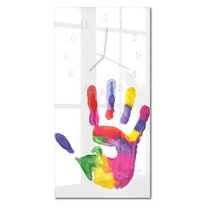 Horloge murale en verre rectangulaire Main