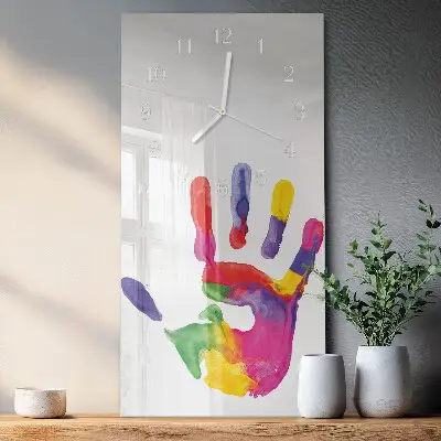 Horloge murale en verre rectangulaire Main