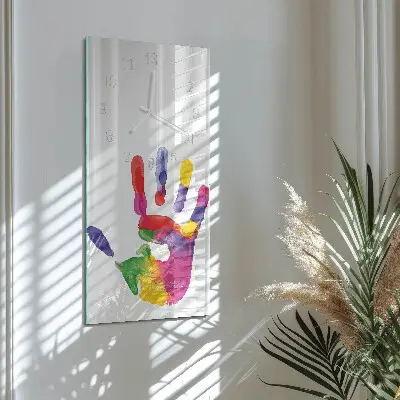 Horloge murale en verre rectangulaire Main