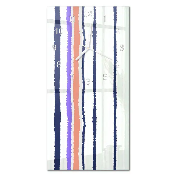 Horloge murale en verre rectangulaire Rayures