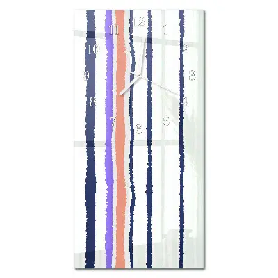 Horloge murale en verre rectangulaire Rayures