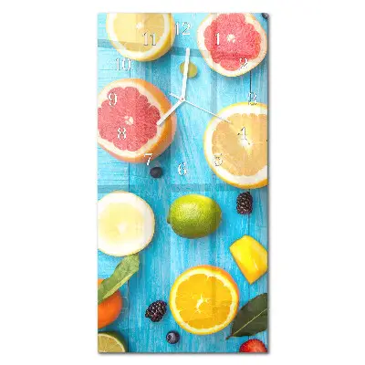 Horloge murale en verre rectangulaire Fruit