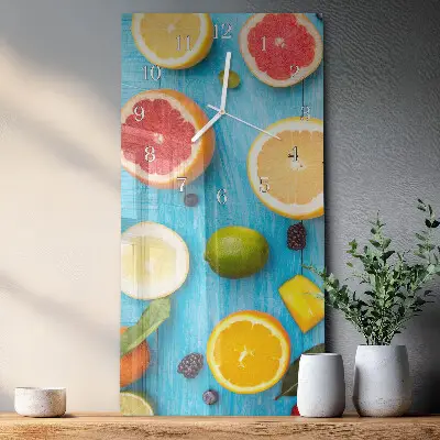 Horloge murale en verre rectangulaire Fruit