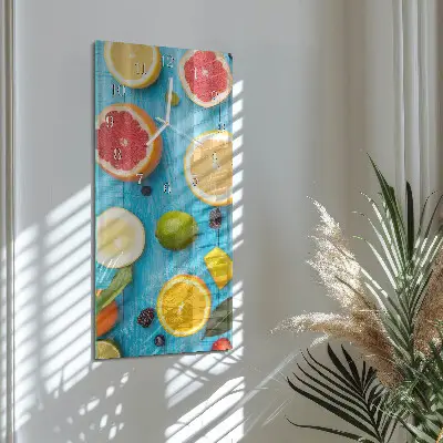 Horloge murale en verre rectangulaire Fruit