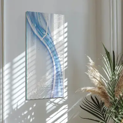 Horloge murale en verre rectangulaire Abstraction bleue