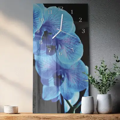 Horloge murale en verre rectangulaire Fleur