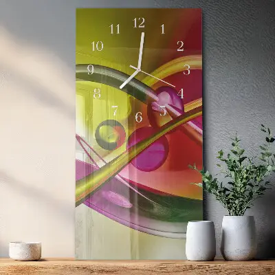 Horloge murale en verre rectangulaire Abstraction